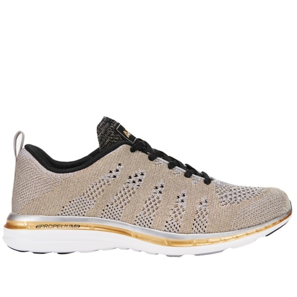 APL TechLoom Pro Low Top Women’s Sneakers, Gold/Silver/Black, size 9